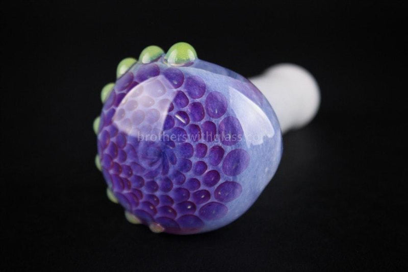 Smash Glass Honeycomb Frit Hand Pipe - Blue and Slyme.
