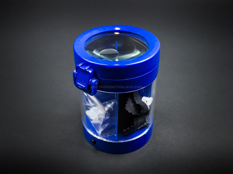 Smoking Focus LED Magnifying Storage jar - Blue.