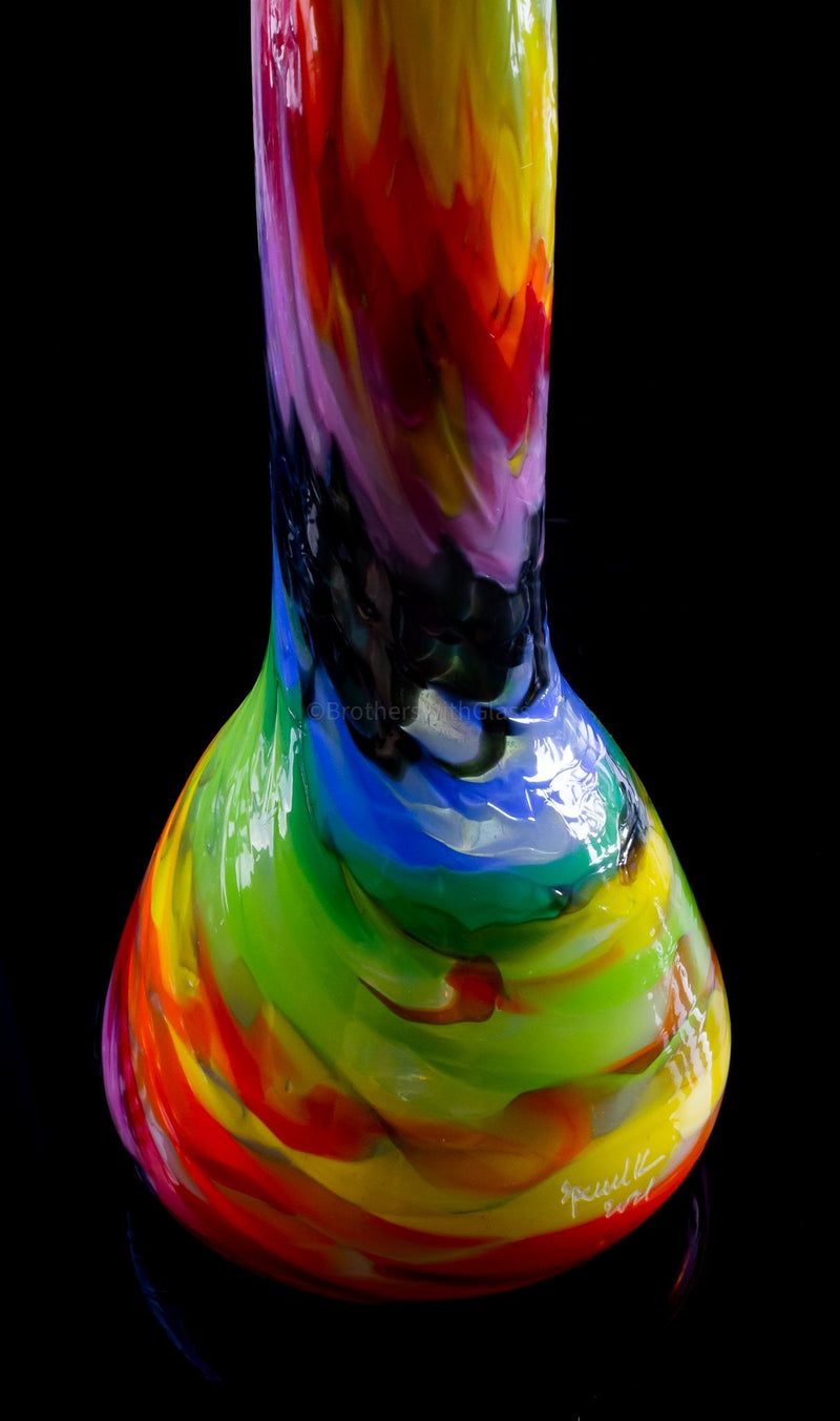 Special K Soft Glass 18 In Tall Rainbow Beaker Bong.