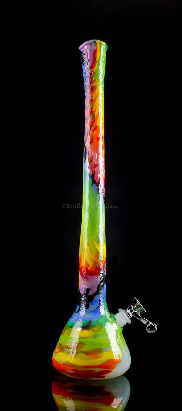 Special K Soft Glass 18 In Tall Rainbow Beaker Bong.
