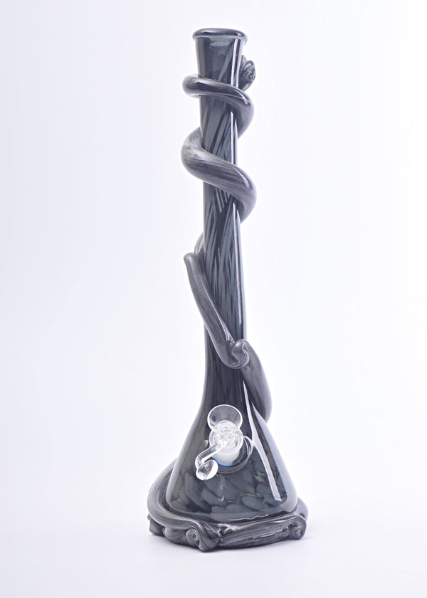 Special K Soft Glass Black Spiral Neck Beaker Bong Special K