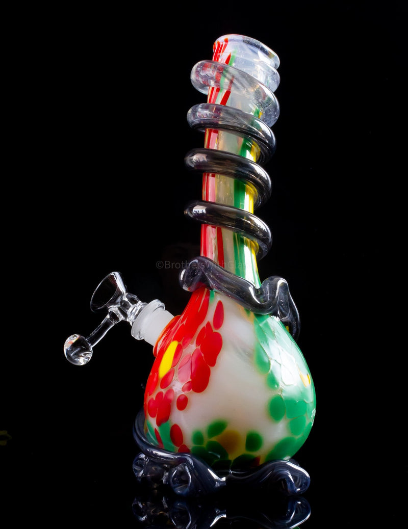 Special K Soft Glass Rasta Worked and Wrapped Bubble Bottom Bong.