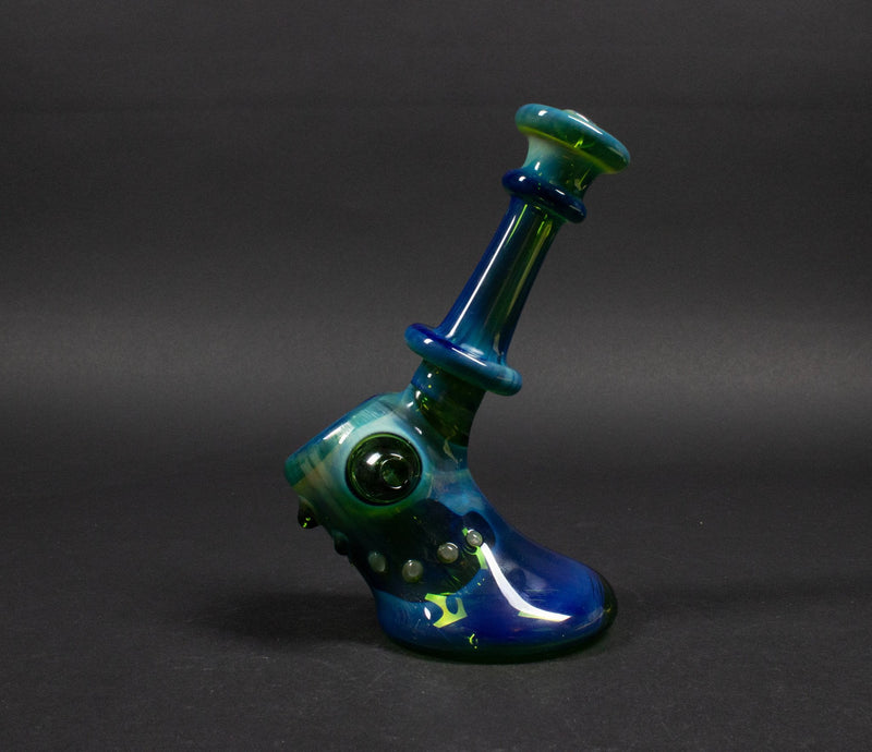 Stab Hand Glass Colored and Fumed Bubbler.
