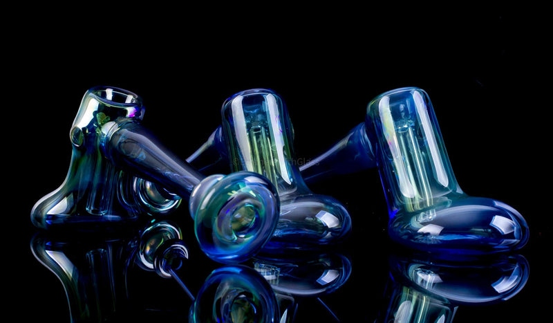 Stab Hand Glass Smooth Colored and Fumed Bubbler.