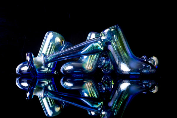 Stab Hand Glass Smooth Colored and Fumed Bubbler.