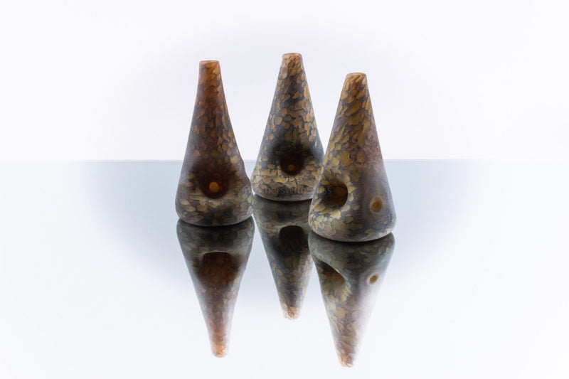 Stone Tech Glass Stone Cone Fossil Spoon Hand Pipe.
