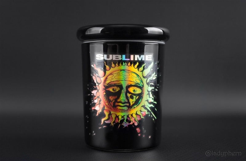 Sublime Black and Rasta Glass Stash Jar - 1/4 oz.