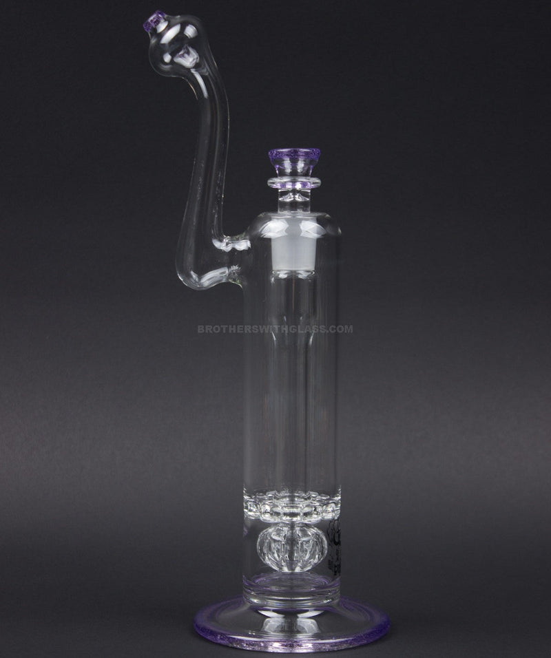 Treehouse Glass Color Wrap Gridded Showerhead to Disc Bubbler Water Pipe - Purple Rain.