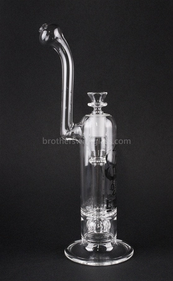 Treehouse Glass Gridded Showerhead to Disc Bubbler Water Pipe.