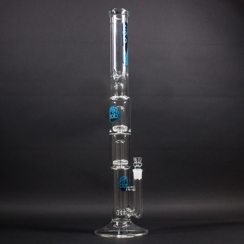 Zob Glass Double UFO Perc to Inline Straight Bong.