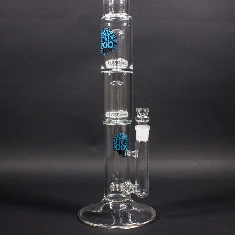 Zob Glass Double UFO Perc to Inline Straight Bong.
